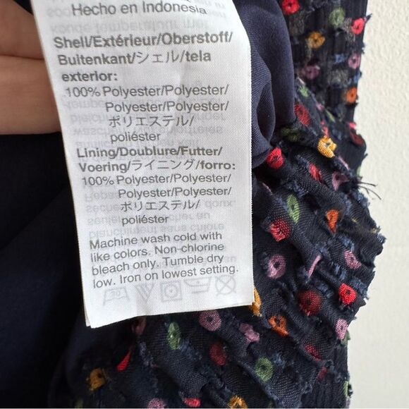 Women's Navy Polka Dot Blouse - Picture 12 of 14